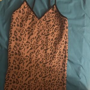 Bozzolo Asymmetrical Leopard mini dress - Brown